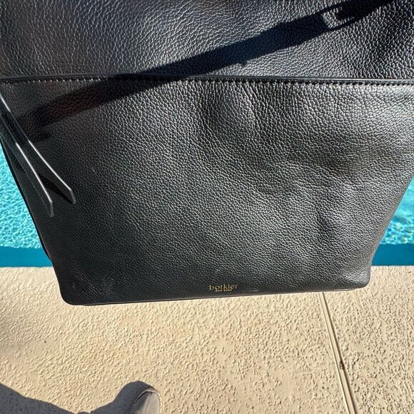 Botkier black pebble leather large crossbody bag xl strap lots of pockets EUC - Picture 9 of 15